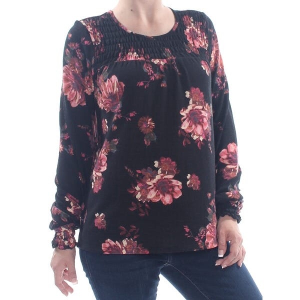 NWT American Rag Black Floral Long Sleeve!